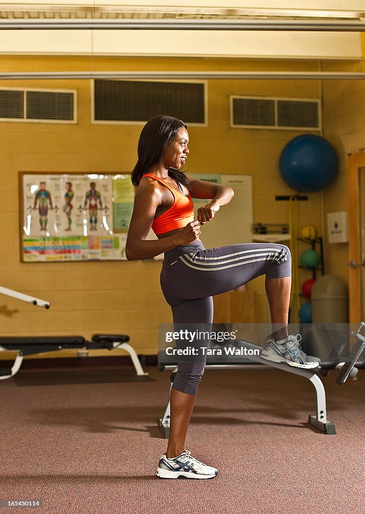 July 18, 2010-CARIBANA EXERCISES-FIGHTER LUNGE, POSE B. This exercise works your glutes, thighs, leg