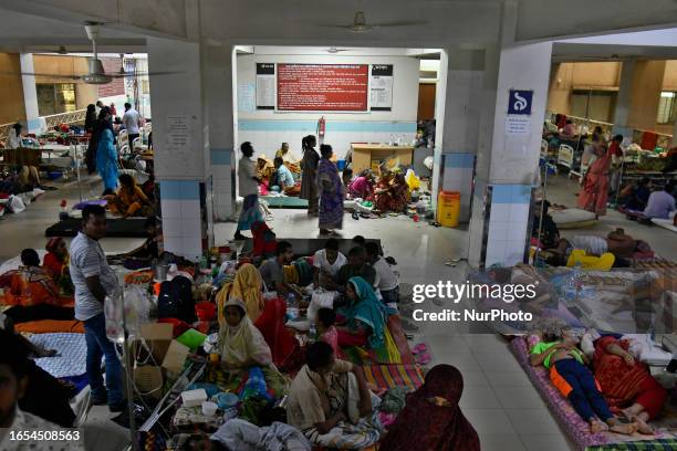 Dengue-infected patients under treatment at a hospital in Dhaka, Bangladesh, on September 9, 2023. The death toll from dengue has reached 716 this...