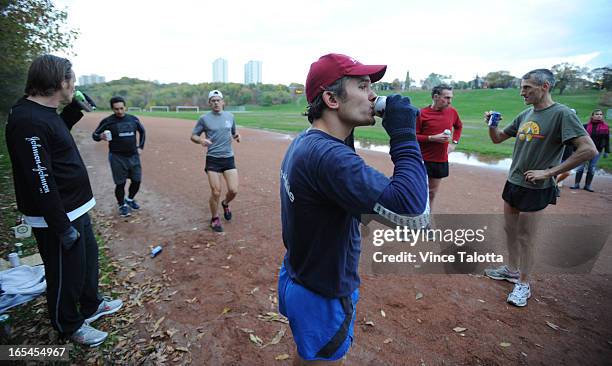 Jogger participate in the beer mile which has simple rules: you run a lap, then you chug a beer. Repeat four times. If you puke, you're out on Oct 27...