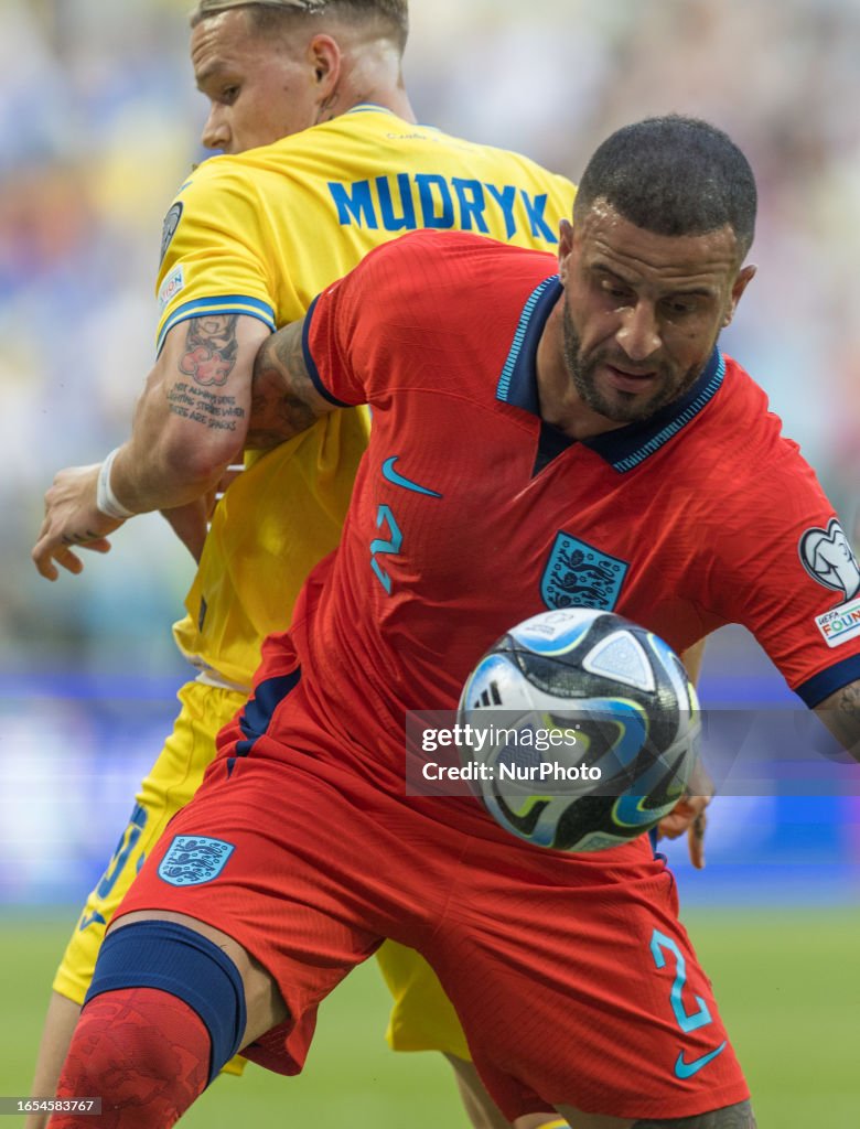 Mykhailo Mudryk , Kyle Walker during Ukraine vs England European EURO... News Photo - Getty Images