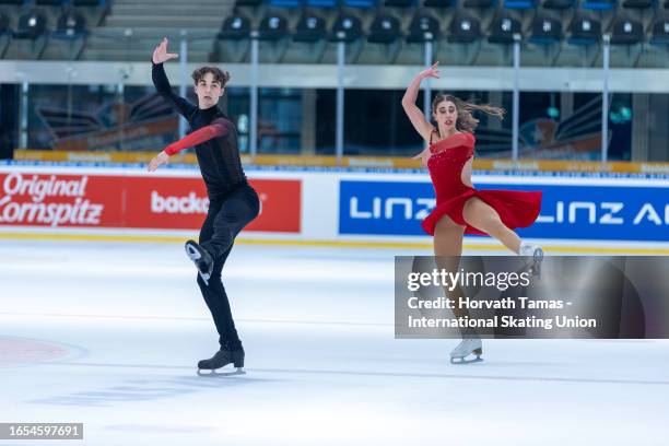 Maelle Ledermann and Antonin Emo of Switzerland performs in Junior Ice Dance Free Dance during the ISU Junior Grand Prix of Figure Skating at on...