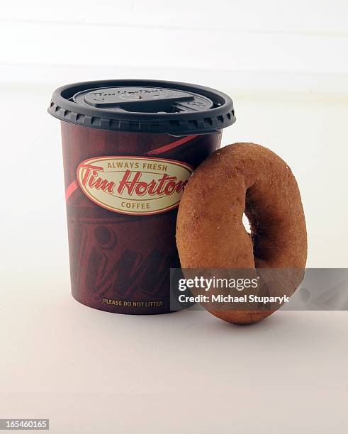 Tim Hortons medium french vanilla cappuccino and a plain donut .cost $2.48. Re savings story.