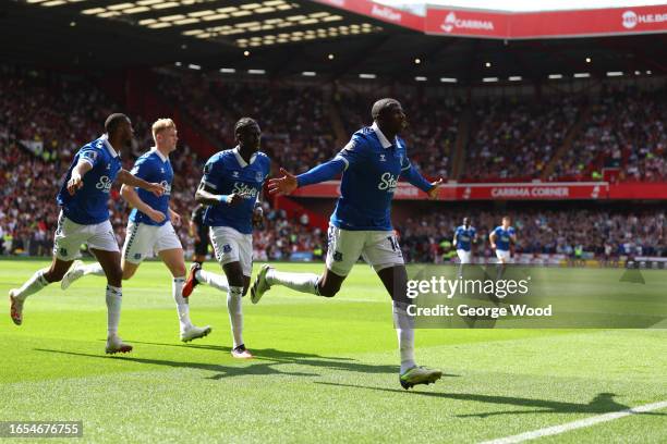 Abdoulaye Doucoure of Everton celebrates after scoring the team's first goal during the Premier League match between Sheffield United and Everton FC...