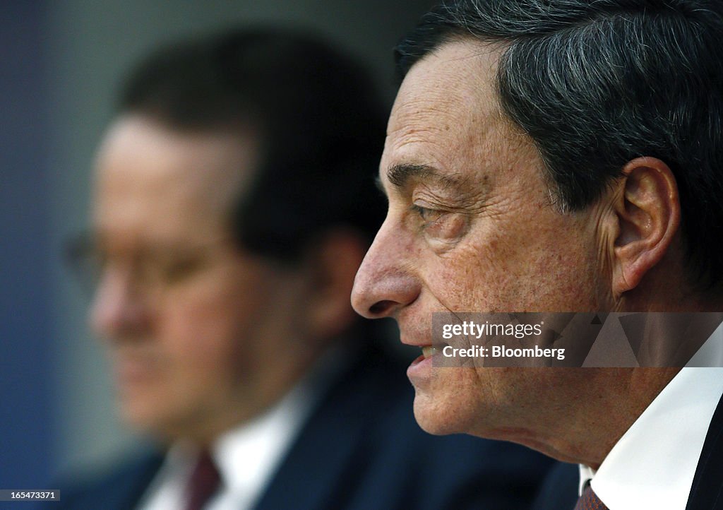 Mario Draghi Announces ECB Rate Decision