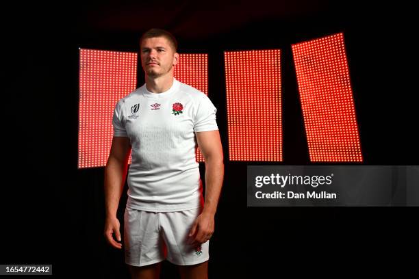 Owen Farrell of England poses for a portrait during the England Rugby World Cup 2023 Squad photocall on September 02, 2023 in Le Touquet-Paris-Plage,...