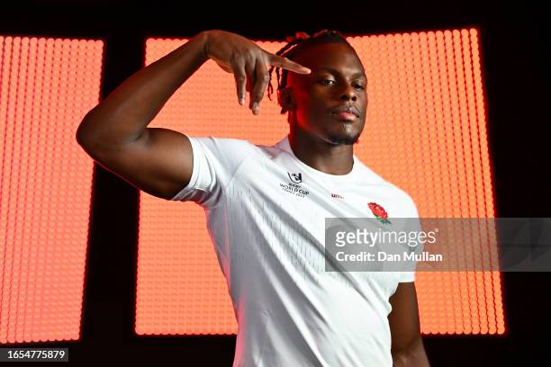 Maro Itoje of England poses for a portrait during the England Rugby World Cup 2023 Squad photocall on September 02, 2023 in Le Touquet-Paris-Plage,...