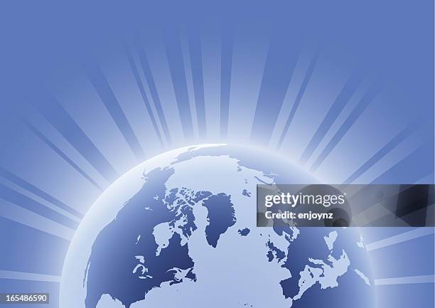 blue glow globe - globe top stock illustrations