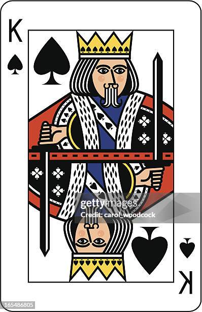 bildbanksillustrationer, clip art samt tecknat material och ikoner med king of spades playing card - king card