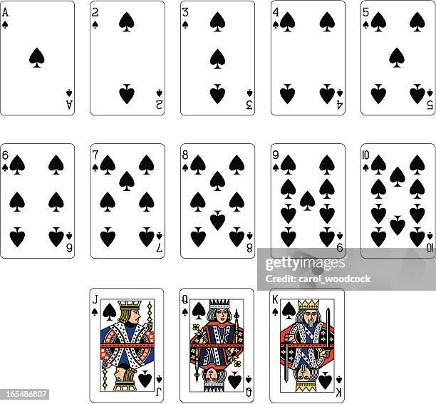 spade suit playing cards - ace of spades stock illustrations