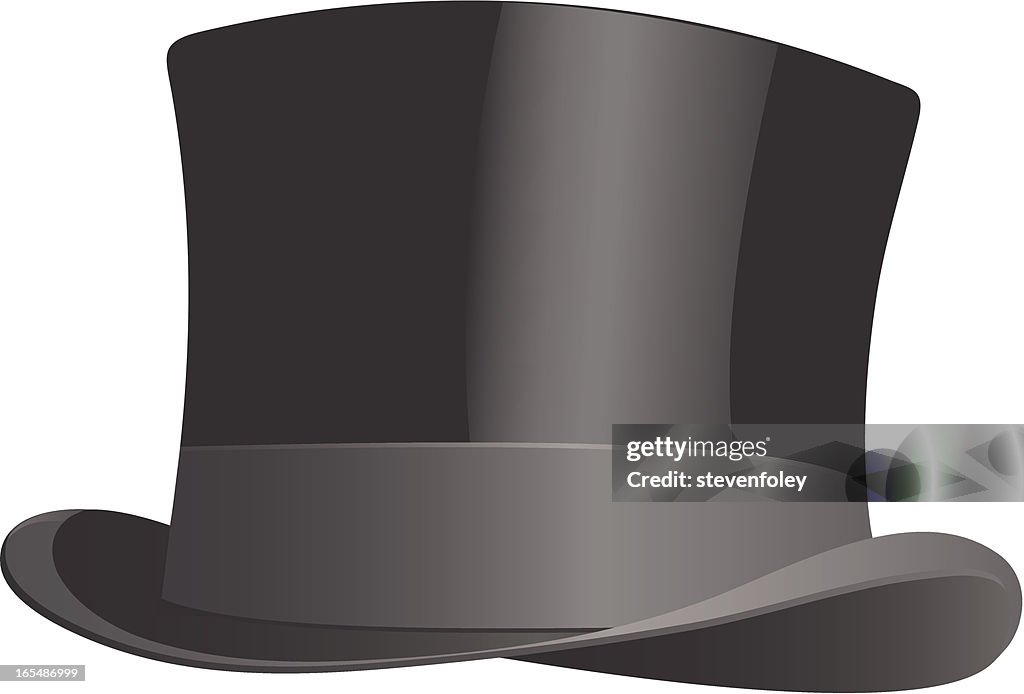 Drawing of traditional black top hat