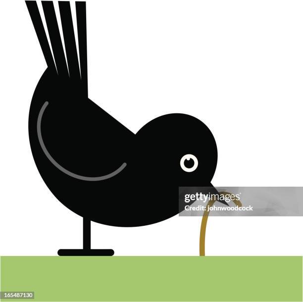 bird and worm - worm stock illustrations