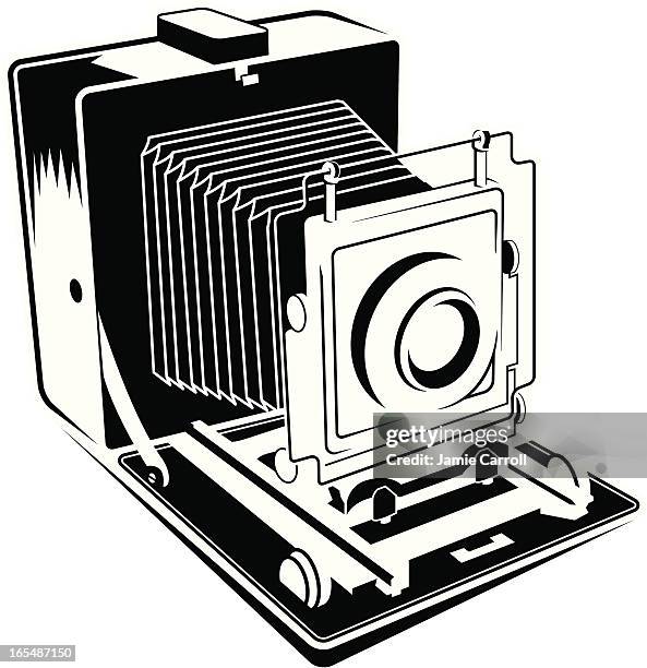 large format 4 x 5 kamera - großbildkamera stock-grafiken, -clipart, -cartoons und -symbole