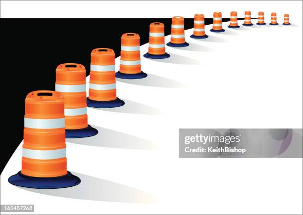 construction barriers - road work - construction barrier stock illustrations