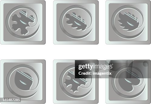 Leaf icon set - metallic Leaf icon set - metallic