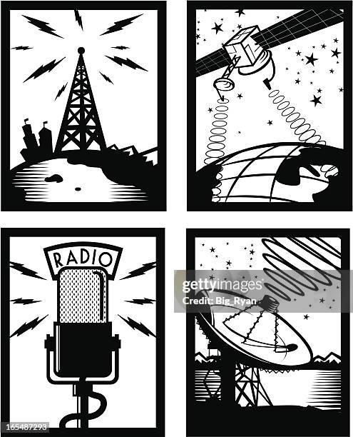 communications - radio tower stock illustrations