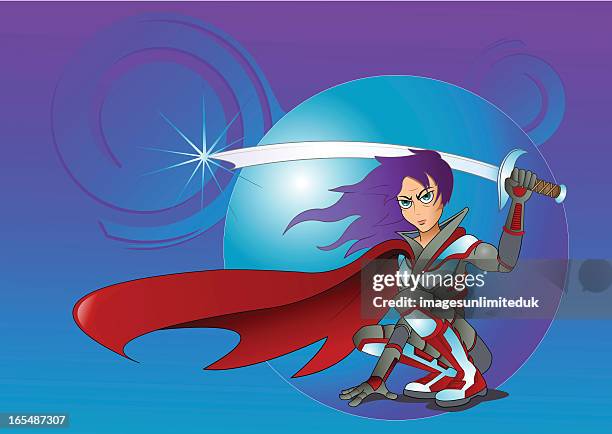 manga sword - front steps stock illustrations