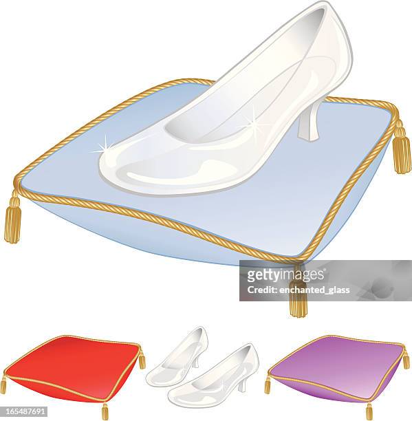glass slipper/shoe - cinderella stock illustrations