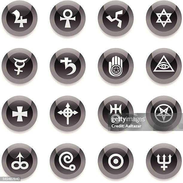 black round icons - esoteric - voodoo stock illustrations