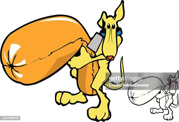 weenie dog - doigt dhonneur stock illustrations