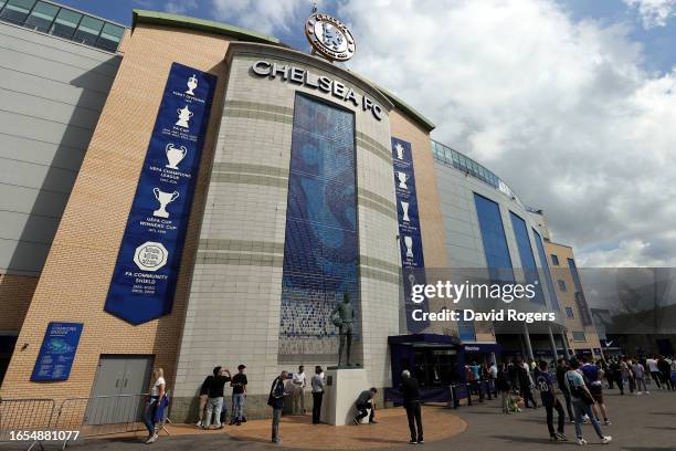 General view outside the stadium prior to the Premier League match between Chelsea FC and Nottingham Forest at Stamford Bridge on September 02, 2023...