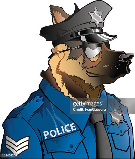 police dog - german shepherd stock illustrations