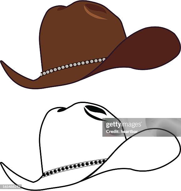 alter cowboy-hut - cowboyhut stock-grafiken, -clipart, -cartoons und -symbole