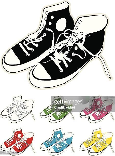 canvas boots - colours - chuck stock illustrations