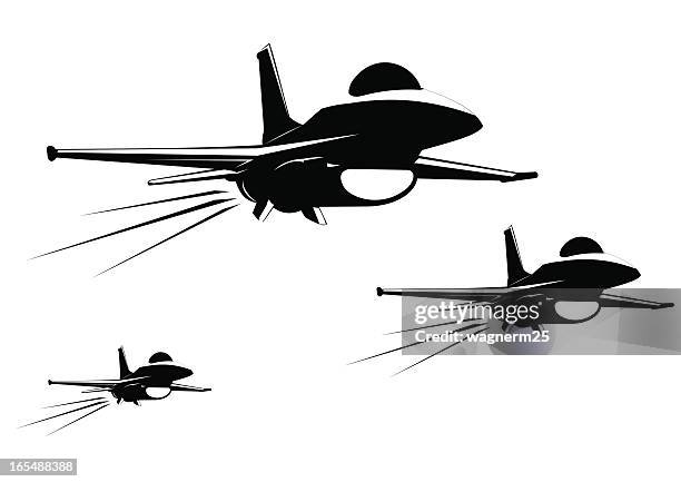 illustrations, cliparts, dessins animés et icônes de f 16 avion de chasse - avion supersonique
