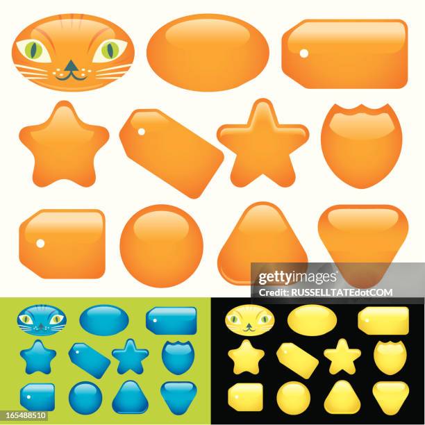 kitty kat kolorful kollection - reflektor stock-grafiken, -clipart, -cartoons und -symbole