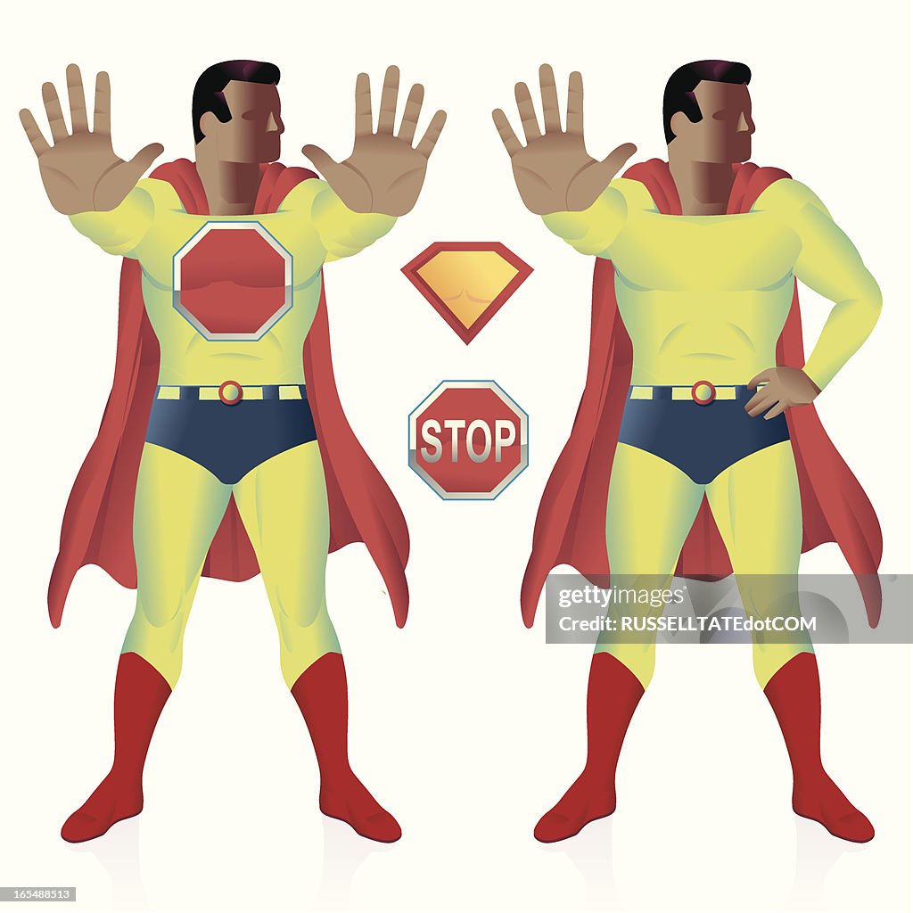 Black Super Stop Man