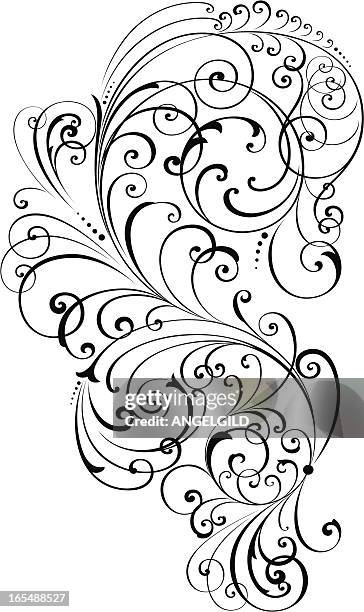 decorative scrolls - curlicue stock illustrations