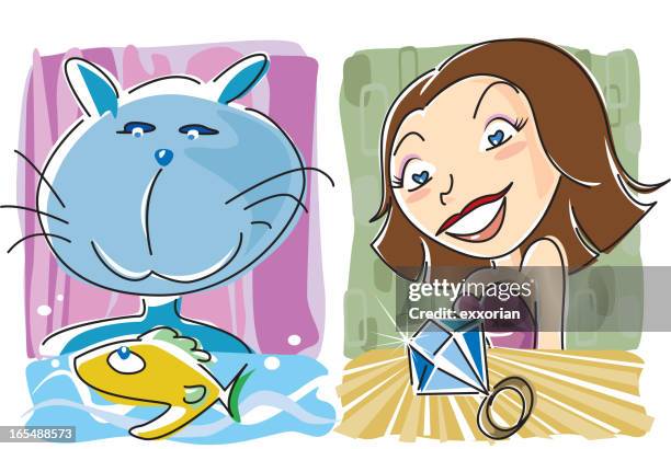 temptation - diamond ring stock illustrations