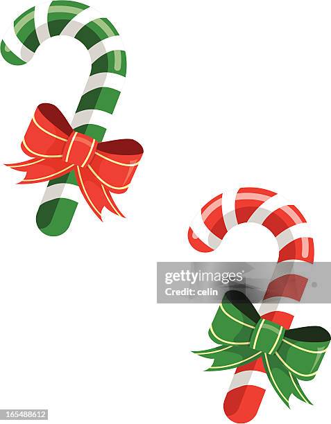 colored candy canes - mint leaf stock illustrations