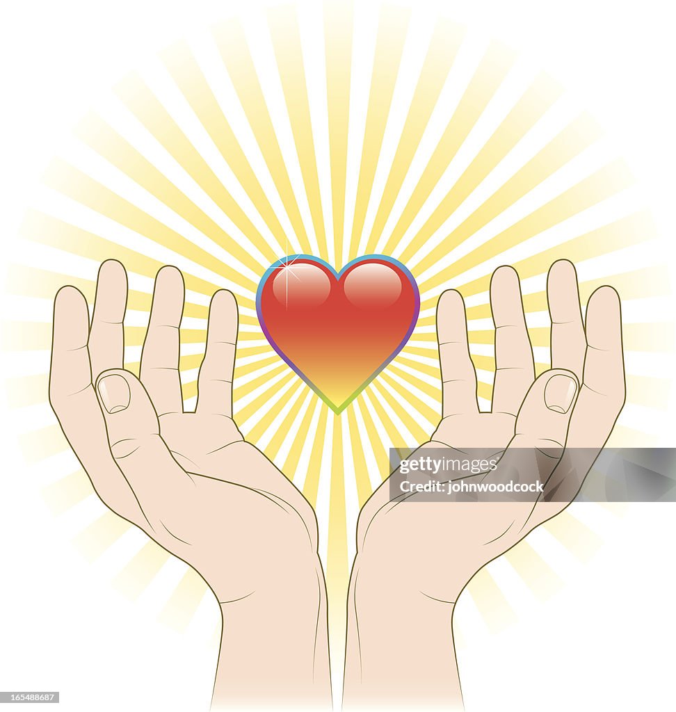 Cupped hands and heart two.