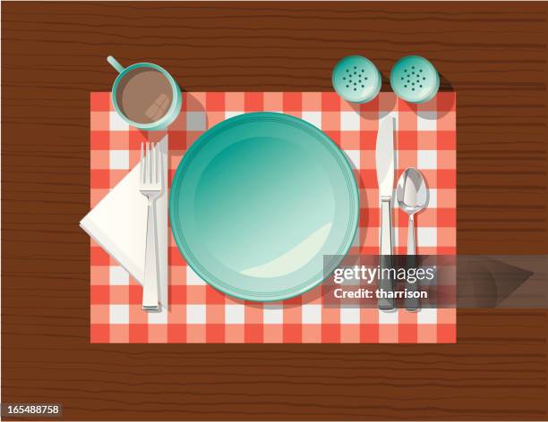vektor-gedeck - tischset stock-grafiken, -clipart, -cartoons und -symbole