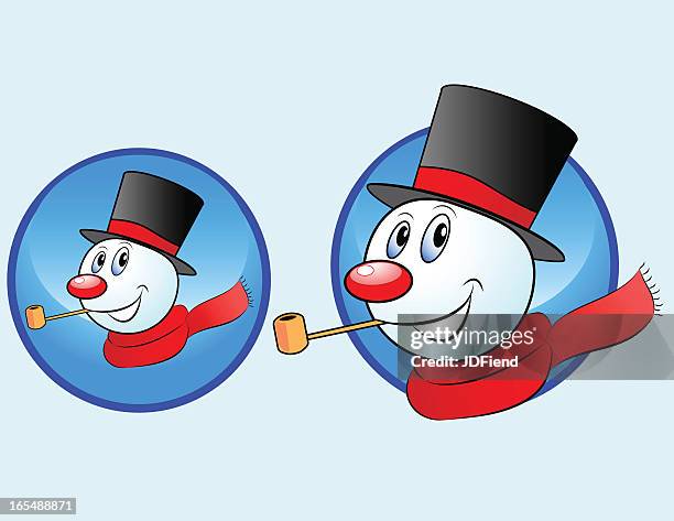 christmas character icon: frosty - frost stock illustrations