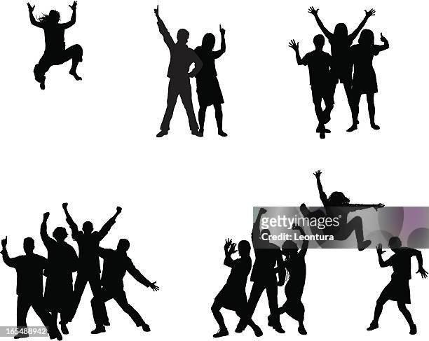 groups (each person is complete and moveable) - friendship stock illustrations