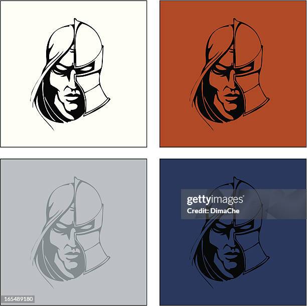 knight`s head - profile picture stock illustrations