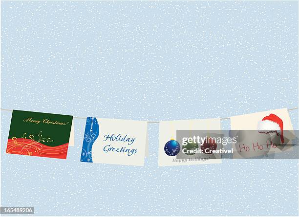holiday cards display - string stock illustrations