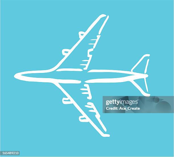 Ilustrações, clipart, desenhos animados e ícones de Airplane Sketch - Getty  Images