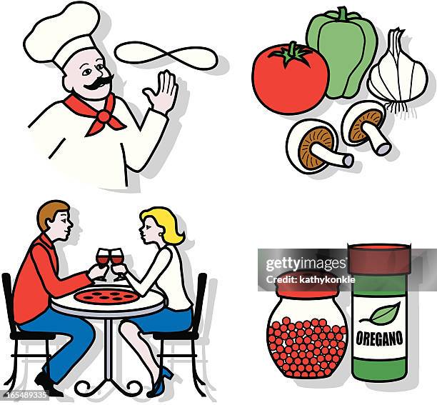 pizzeria - oregano stock illustrations