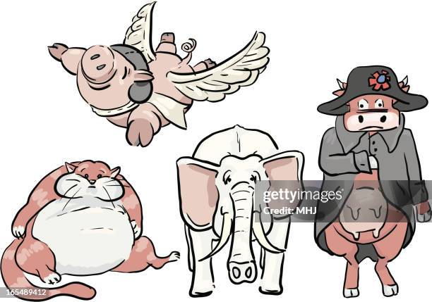 animal phrases and sayings - greedy stock illustrations
