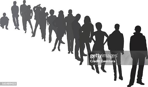 142 Line Up Of People White Background High Res Illustrations - Getty ...