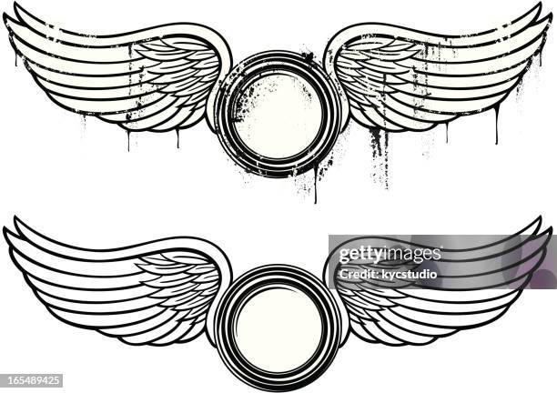 winged emblem - dark angel stock illustrations