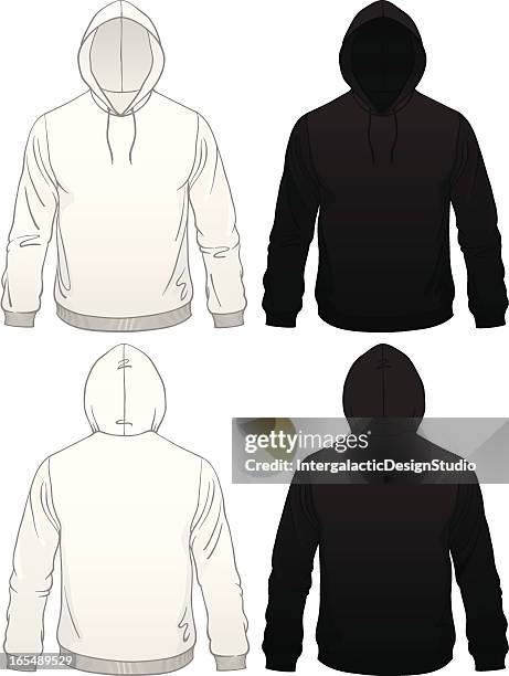 men's pullover hoodie - back stock illustrations