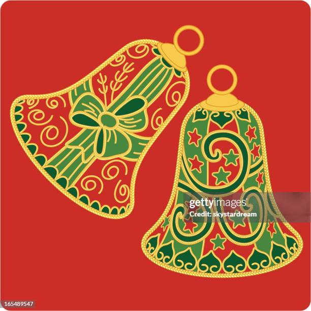 christmas bell - gold ring stock illustrations