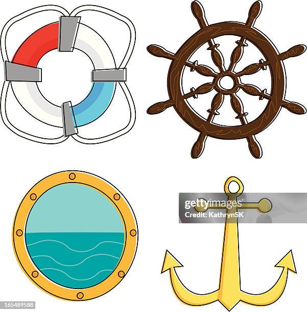 totally nautical! - life saver float stock illustrations