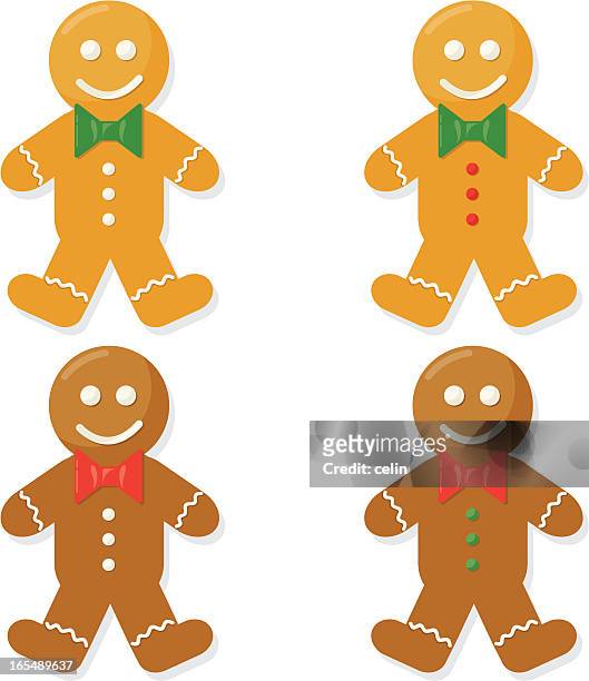 gingerbread men - chocolate face stock illustrations