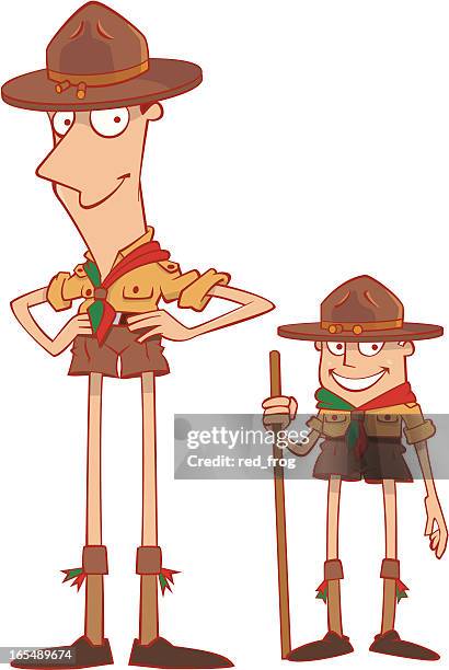 stockillustraties, clipart, cartoons en iconen met scout - scouts