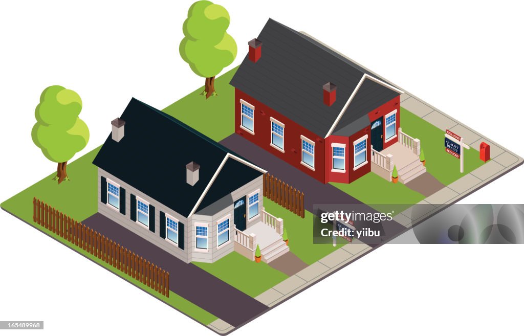 Two Houses For Sale, Isometric